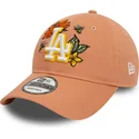 verstellbare-braune-kappe-9twenty-floral-los-angeles-dodgers-mlb-von-new-era