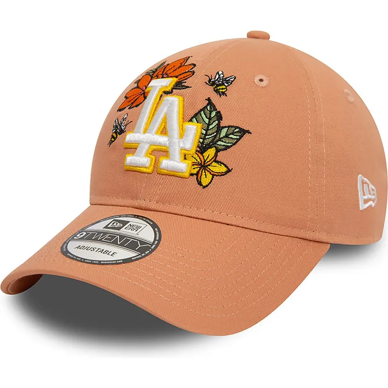 cepur-izliekta-bruns-regulejams-9twenty-floral-no-los-angeles-dodgers-mlb-no-new-era