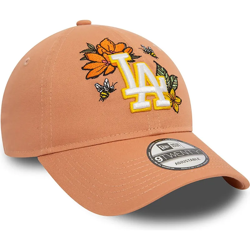 cepur-izliekta-bruns-regulejams-9twenty-floral-no-los-angeles-dodgers-mlb-no-new-era