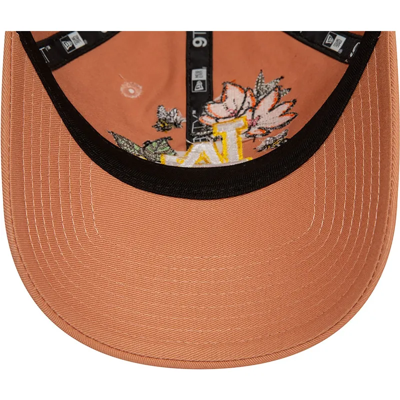 cepur-izliekta-bruns-regulejams-9twenty-floral-no-los-angeles-dodgers-mlb-no-new-era