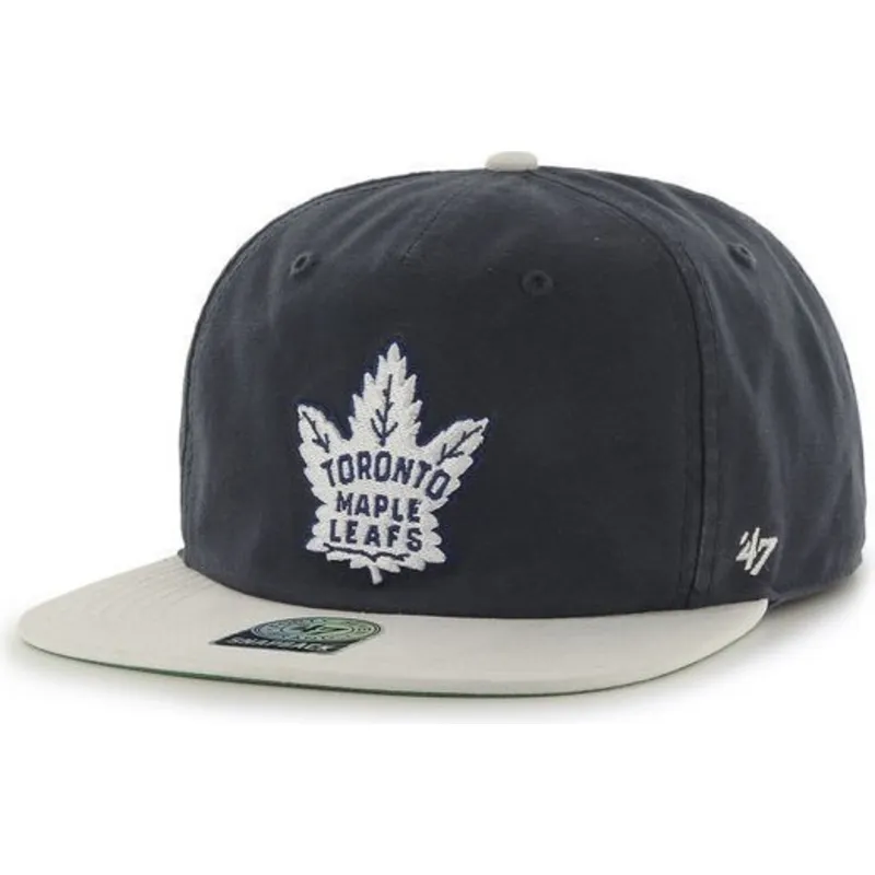 cepur-plakana-tumsi-zils-snapback-no-toronto-maple-leafs-nhl-no-47-brand