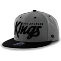 dunkelgraue-snapback-kappe-mit-flachem-schirm-und-los-angeles-kings-nhl-logo-von-47-brand