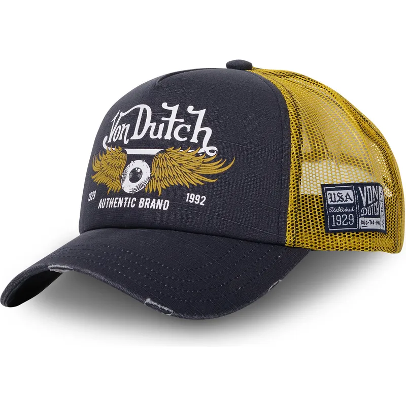 casquette-trucker-grise-et-jaune-crew14-von-dutch