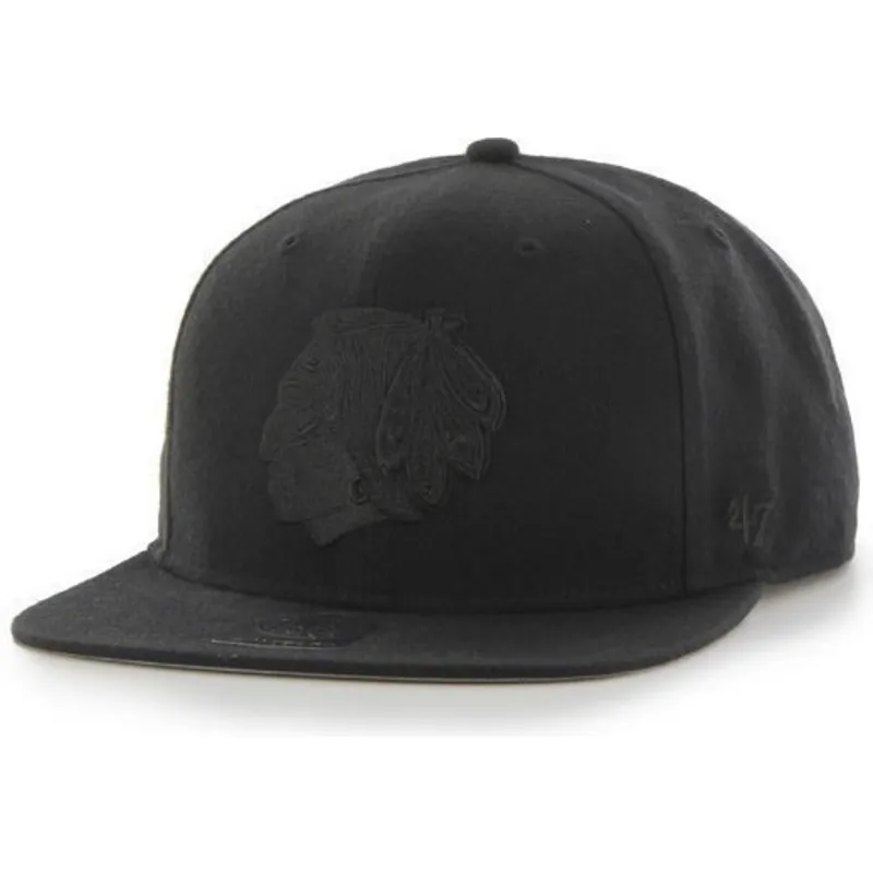 cepur-plakana-melns-snapback-no-chicago-blackhawks-nhl-no-47-brand