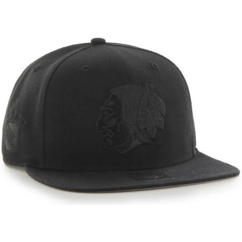 cepur-plakana-melns-snapback-no-chicago-blackhawks-nhl-no-47-brand