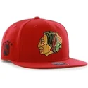 rote-snapback-kappe-mit-flachem-schirm-der-chicago-blackhawks-nhl-sure-shot-von-47-brand