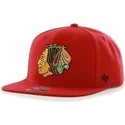 rote-snapback-kappe-mit-flachem-schirm-der-chicago-blackhawks-nhl-sure-shot-von-47-brand