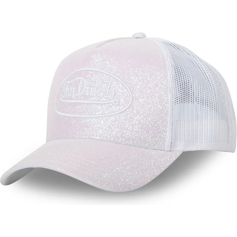 cepur-izliekta-truckeris-balts-snapback-glitter-w-no-von-dutch