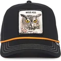 cepur-izliekta-melns-snapback-wise-owl-100-the-farm-all-over-canvas-the-farm-no-goorin-bros