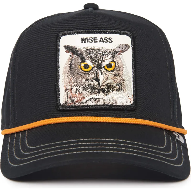 czarna-czapka-z-daszkiem-snapback-sowa-wise-owl-100-the-farm-all-over-canvas-od-goorin-bros