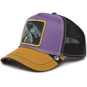 gorra-trucker-violeta-negra-y-marron-dragon-boss-hammer-and-spike-insert-coin-vol2-the-farm-de-goorin-bros