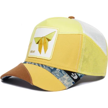 Goorin Bros. Bent Transform Farmigami The Farm gelbe Trucker-Kappe mit Schmetterling.