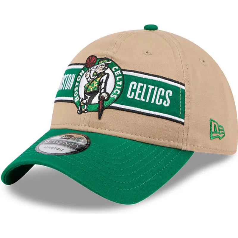 braune-und-grune-verstellbare-curved-cap-9twenty-draft-2024-der-boston-celtics-nba-von-new-era