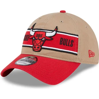 Brun och röd böjd keps justerbar 9TWENTY Draft 2024 från Chicago Bulls NBA av New Era