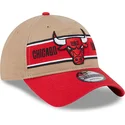 braune-und-rote-verstellbare-gebogene-kappe-9twenty-draft-2024-von-chicago-bulls-nba-von-new-era