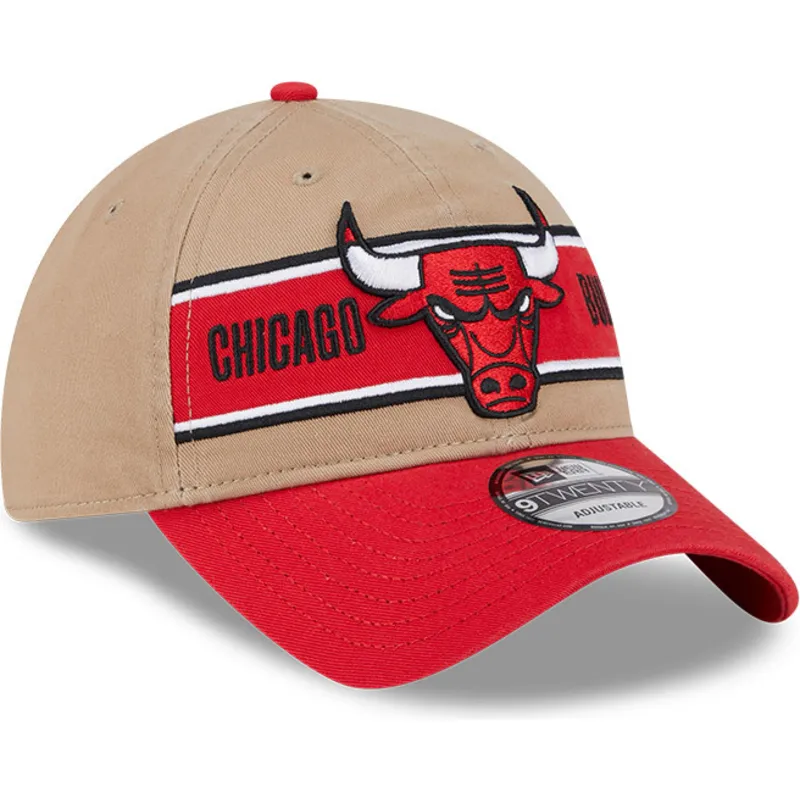 brun-och-rod-bojd-keps-justerbar-9twenty-draft-2024-fran-chicago-bulls-nba-av-new-era
