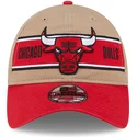 braune-und-rote-verstellbare-gebogene-kappe-9twenty-draft-2024-von-chicago-bulls-nba-von-new-era