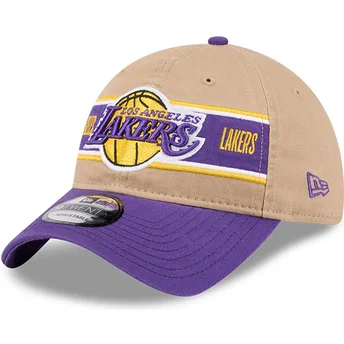 Regulowana brązowo-fioletowa czapka z zakrzywionym daszkiem 9TWENTY Draft 2024 Los Angeles Lakers NBA od New Era