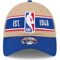 gorra-curva-marron-y-azul-ajustable-9twenty-draft-2024-de-nba-de-new-era