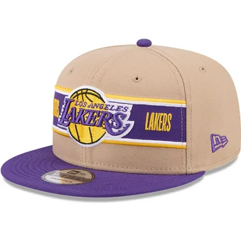 Cepur plakana brūns snapback 9FIFTY Draft 2024 no Los Angeles Lakers NBA no New Era