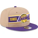 gorra-plana-marron-y-violeta-snapback-9fifty-draft-2024-de-los-angeles-lakers-nba-de-new-era