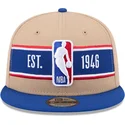 new-era-flat-brim-9fifty-draft-2024-nba-brown-and-blue-snapback-cap