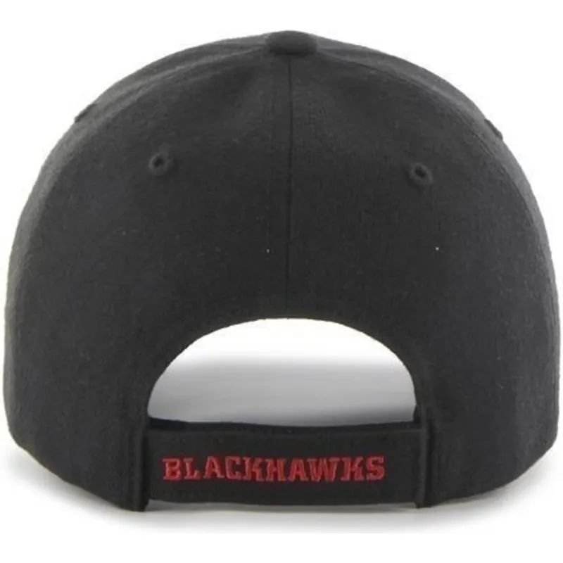 cepur-izliekta-melns-regulejams-no-chicago-blackhawks-nhl-no-47-brand