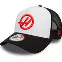 weisse-und-schwarze-trucker-cap-e-frame-von-haas-f1-team-formula-1-von-new-era