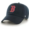 boston-red-sox-mlb-clean-up-kappe-mit-gebogenem-schirm-in-marineblau-von-47-brand