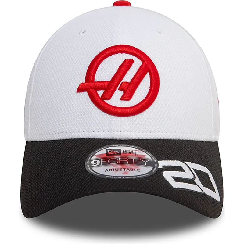cap-izliekta-white-snapback-kevin-magnussen-9forty-no-haas-f1-team-formula-1-no-new-era