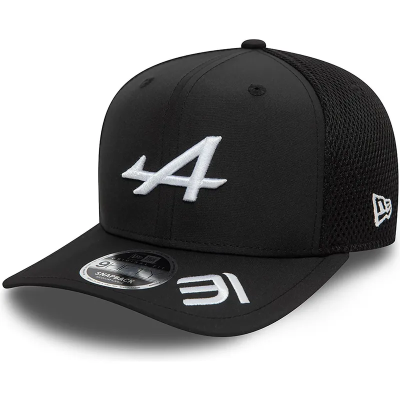 cepur-izliekta-truckeris-melns-snapback-esteban-ocon-9fifty-original-fit-no-alpine-f1-team-formula-1-no-new-era
