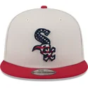 gorra-plana-beige-y-roja-snapback-9fifty-4th-of-july-de-chicago-white-sox-mlb-de-new-era