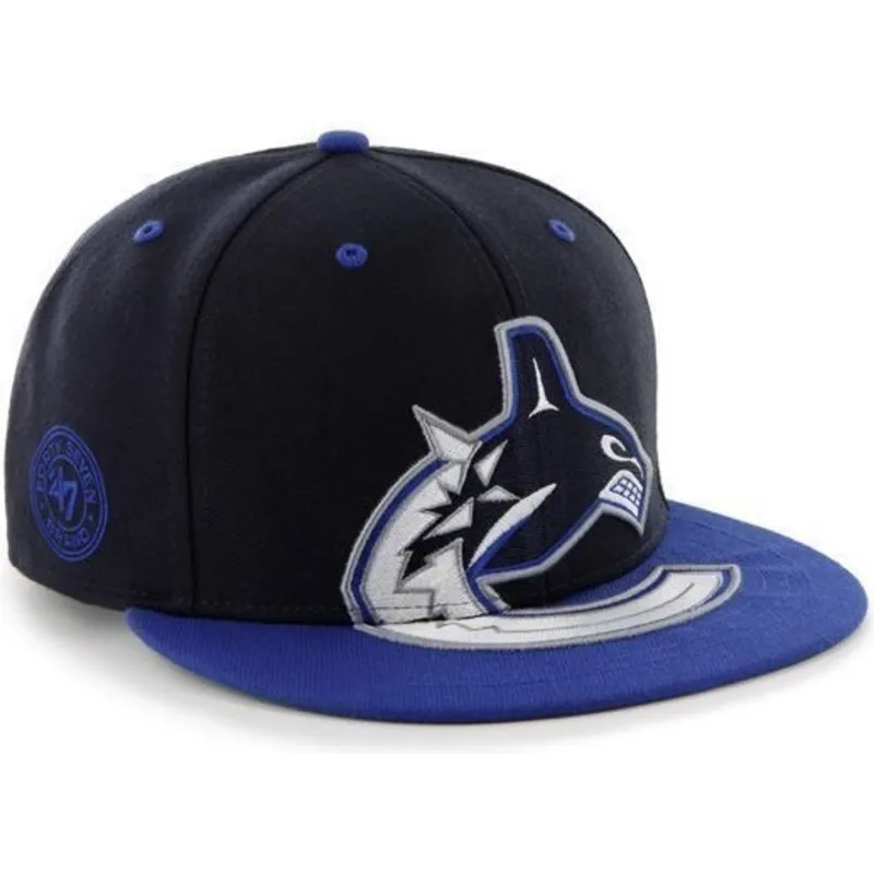 cepur-plakana-melns-snapback-no-vancouver-canucks-nhl-no-47-brand