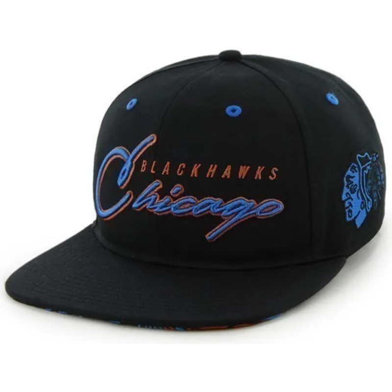 cepur-plakana-melns-snapback-letras-no-chicago-blackhawks-nhl-no-47-brand