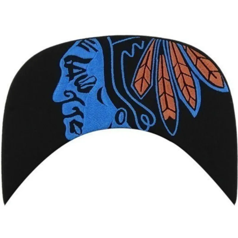 cepur-plakana-melns-snapback-letras-no-chicago-blackhawks-nhl-no-47-brand