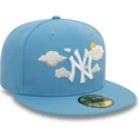 new-era-new-york-yankees-mlb-59fifty-cloud-blaue-flache-angepasste-kappe