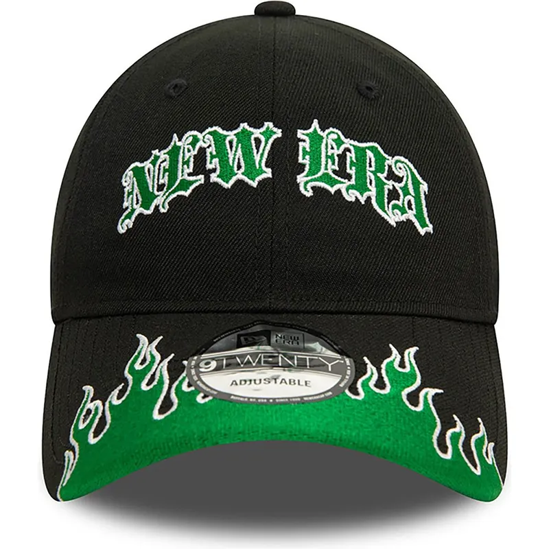 cepur-izliekta-melns-regulejams-9twenty-race-flame-no-new-era