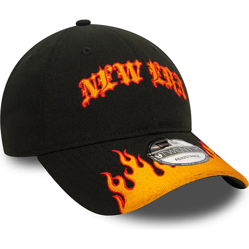 cepur-izliekta-melns-regulejams-9twenty-race-flame-no-new-era