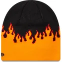 schwarz-orangefarbene-skull-knit-flame-mutze-von-new-era