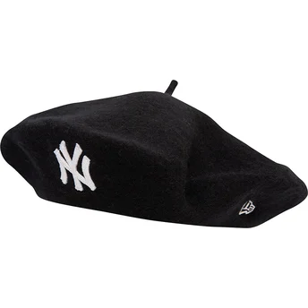 Béret noir pour femme Wool Beret New York Yankees MLB New Era