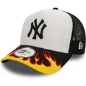 cepur-izliekta-truckeris-balts-snapback-a-frame-flame-no-new-york-yankees-mlb-no-new-era