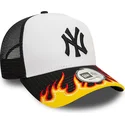 cepur-izliekta-truckeris-balts-snapback-a-frame-flame-no-new-york-yankees-mlb-no-new-era