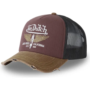 Von Dutch CREW18 Maroon, Black and Brown Trucker Hat