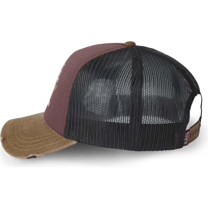 gorra-trucker-granate-negra-y-marron-crew18-de-von-dutch