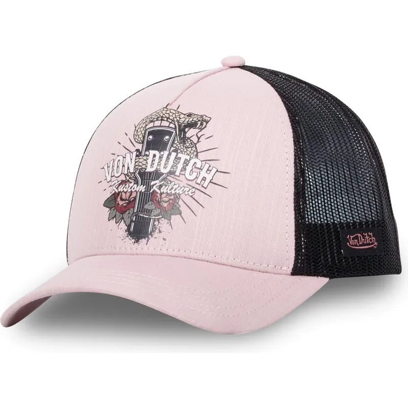 rosa-und-schwarze-sna-trucker-kappe-von-von-dutch