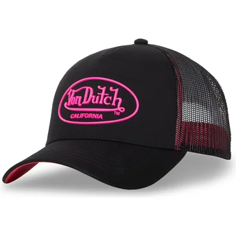 Czapka trucker czarna i różowa DOM P od Von Dutch