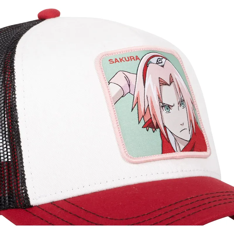 trucker-cap-beige-schwarz-und-rot-sakura-haruno-pin-naruto-von-capslab