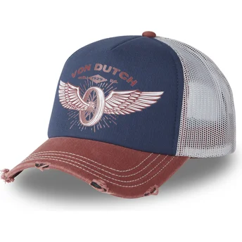 Niebiesko-brązowa czapka trucker CREW19 od Von Dutch