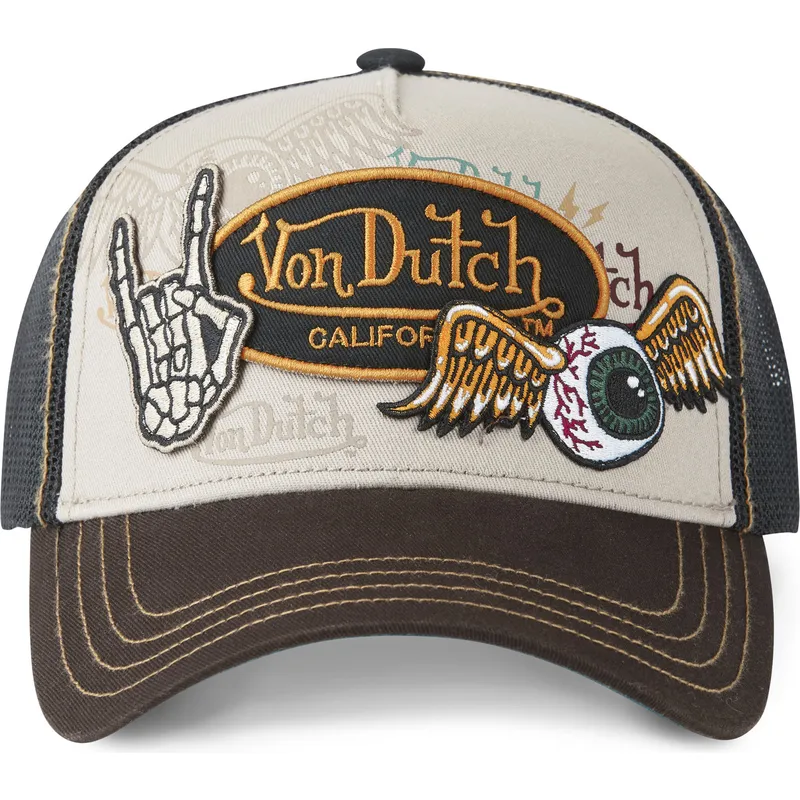 czapka-trucker-brazowa-patches03-od-von-dutch