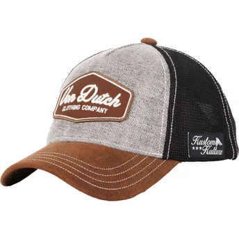 Von Dutch LEA01 graue, schwarze und braune Trucker-Kappe